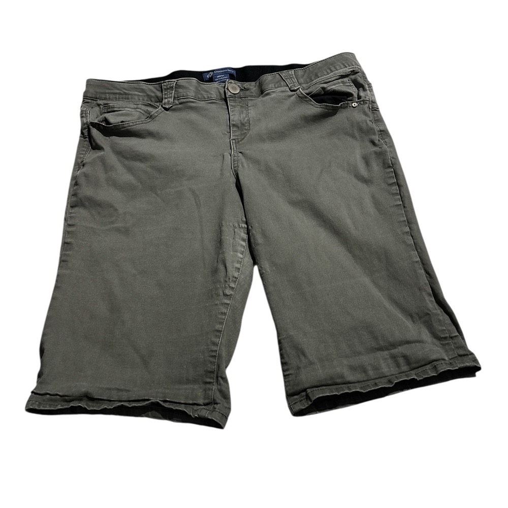 Democracy Women Green Denim Shorts Size 20w
